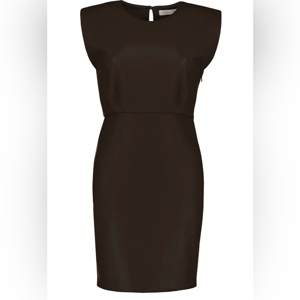 Women’s Small Bishop + Young Chocolate Brown Vegan Leather Dress. NWOT.
